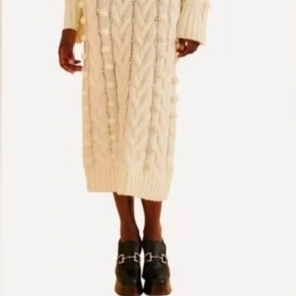 Farm Rio Off-White Braided Midi Sweater Dress Size: M NWT - Picture 11 of 16